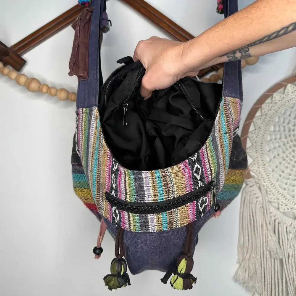 Unbranded Boho Hippie Stripe Crossbody Bag